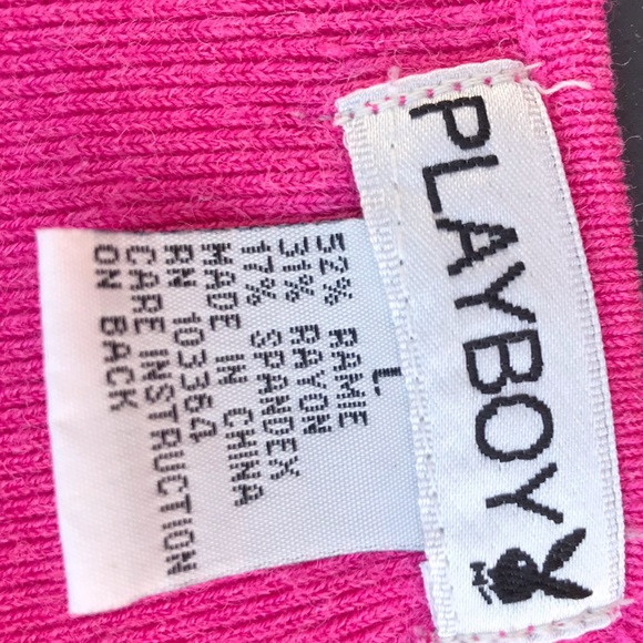 Playboy bunny sweater top Pink retro Dollbaby shirt sexy cap sleeve crop Y2K vtg - Picture 9 of 9